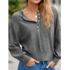 Saodimallsu Womens Button Crew Neck Sweater Fall Long Sleeve Henley