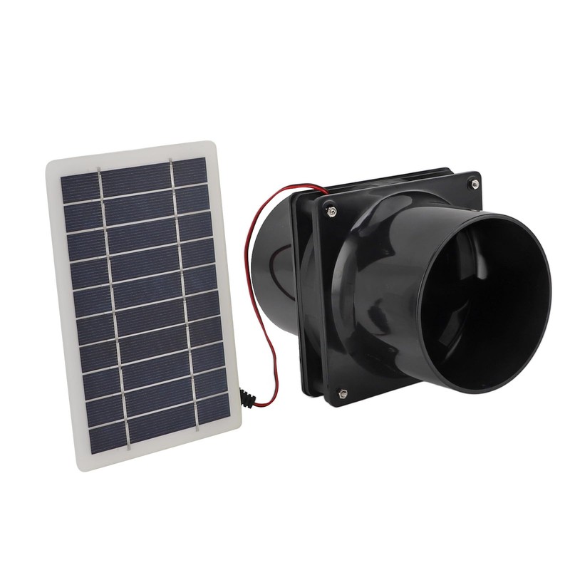 Solar Exhaust Fan Round Pipe, 10W 12V Solar Panel Ventilation