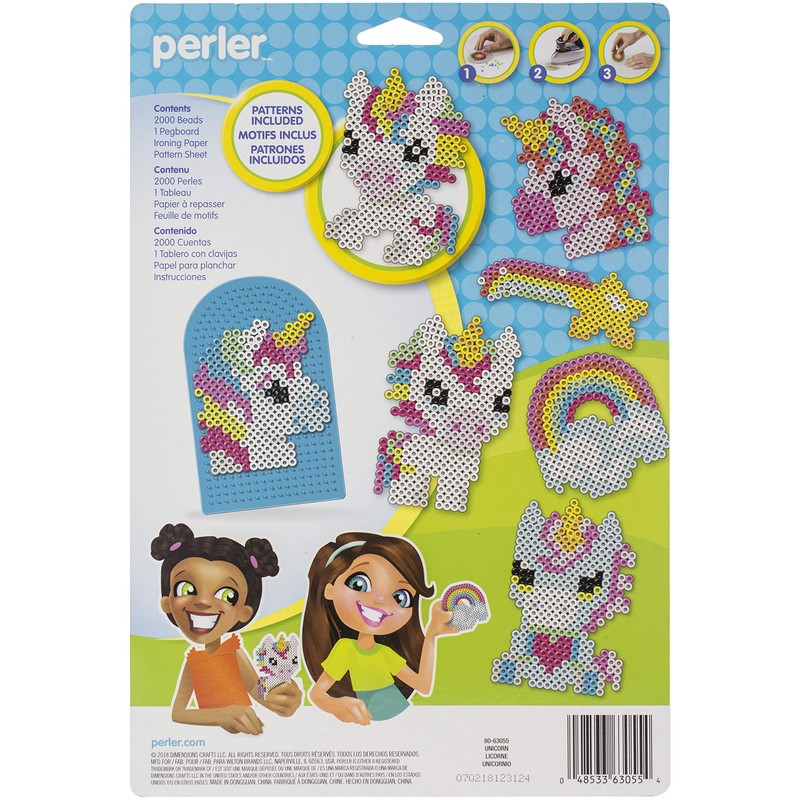 Perler Beads Rainbow Unicorn Fuse Bead Kit, 2000pcs, 7 Projects