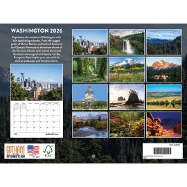 Decor Logistics Washington State Calendar 2026 Monthly Wall Calender 12 Month