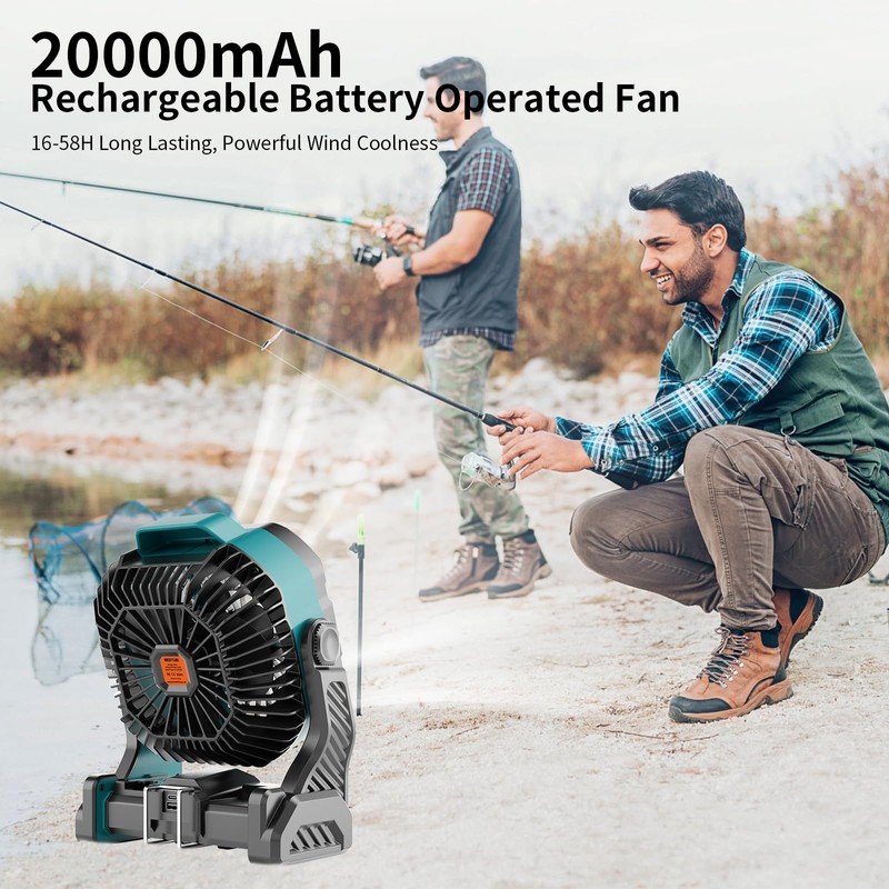 WESTTREE 20000mAh Battery powered fan Camping Fan essentials,Rechargeable fan Portable