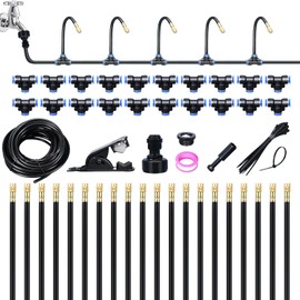 UMETASS 65.62FT Drip Irrigation System, 360° Adjustable Sprinkler Irrigation Kit, Plant Mister System for Garden Watering