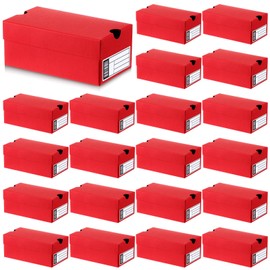 Fullhawl 20 Sets Mini Shoe Gifts Boxes for Party Favors 4 x 2.3 x2 inch Small Gifts Box with Editable Label Mini Sneaker Box Sports Theme Christmas Party Gifts Box for Candies Cookies Snacks(Red)