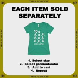 Threadrock 10th Day | Ten Lords A-Leaping Women's T-Shirt - Medium, Kelly Green