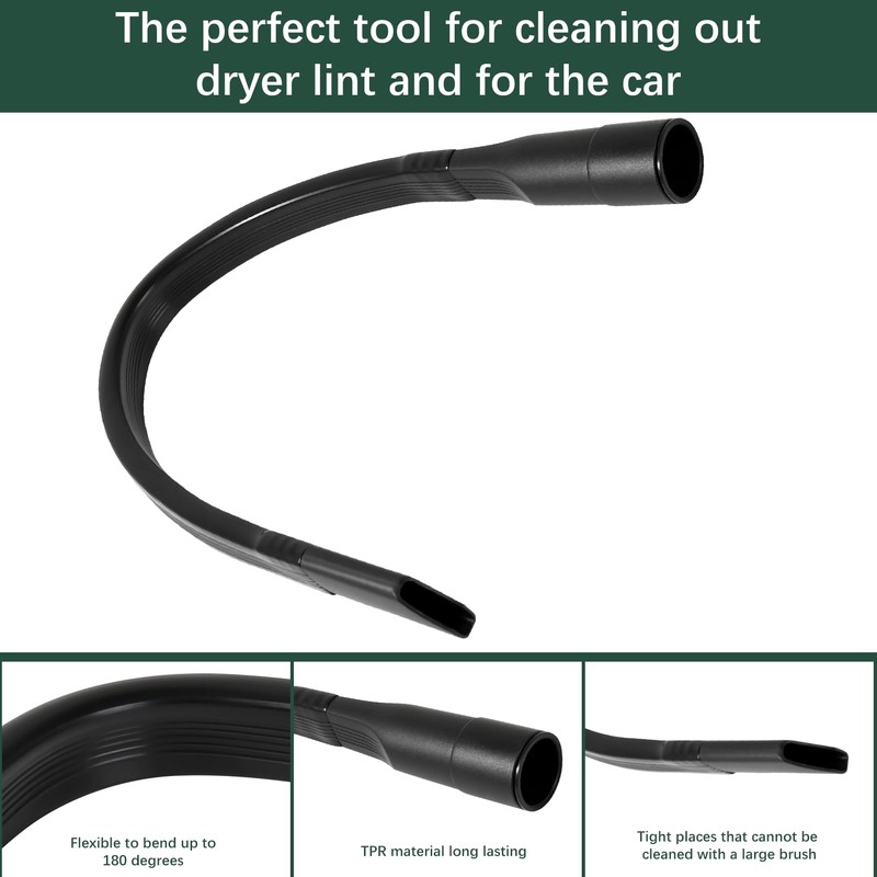 25"Crevice Hose Vacuum Attachment,Flexible Crevice Tool for Dryer Vent Clean,Flexible