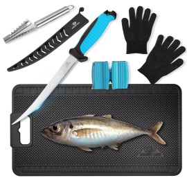 Mossy Oak 5Pack Fish Fillet Knife Set Fish Cleaning Kit Fishing Knife Fillet Mat
