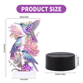 ALKALO Diamond Painting Night Light, Diamond Painting Kits for Adults Desktop Ornaments for Table Tabletop Decor Diamond Art Accessories for Adult Beginner Touch Lamp for Bedrooms Living Room- Bird