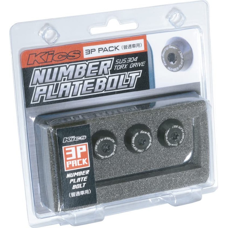 KYO-EI NPBK3P Kics NUMBER PLATE BOLT Pack of 3 (Ordinary