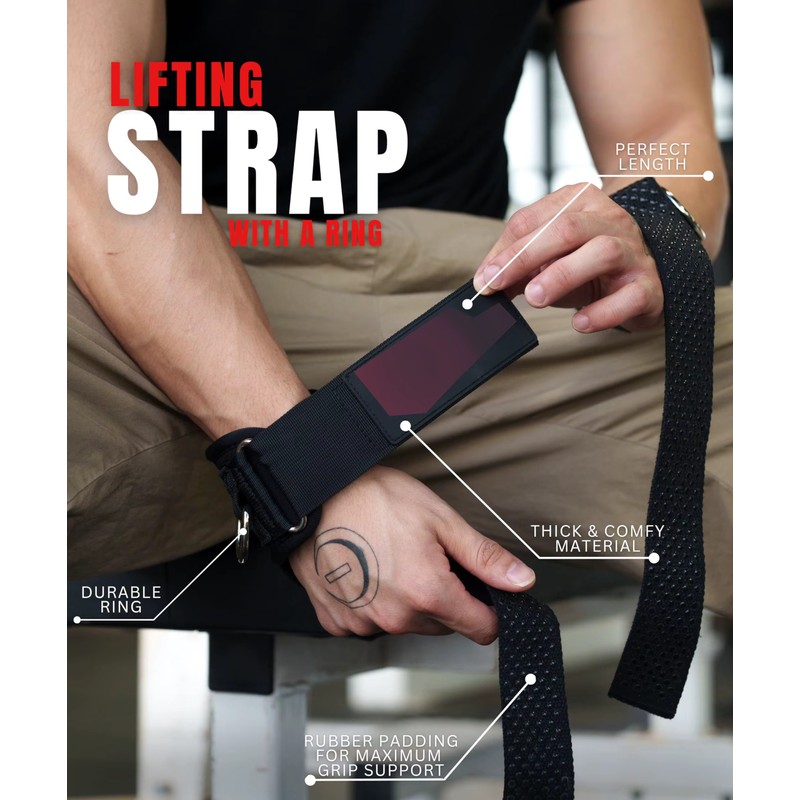 2PCS Weight Lifting Wrist Straps with Grip Support Gym Wraps