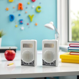 2 Pcs White Telephone Ringer Amplifier Bell Extra-Loud Telephone/Phone Ringer, Landline Phones,Telephones Accessories Use Safety