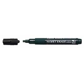 Pentel SMW26-AO Wet Erase Marker, Chalk Marker, Wet Erase Chisel Tip, 1 Pack, Black