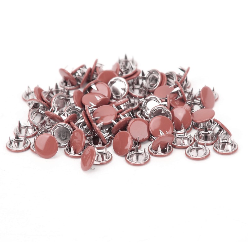 100 Set Snap Button Colorful Brass Prong Press Stud Sewing