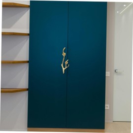 OSALADI 4pcs Vintage Door Handles Cabinet Knobs Solid Brass Drawer Door Knobs for Kitchen Dresser Cupboard