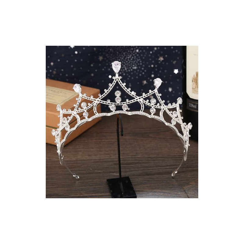 YOVEKAT Princess Crown Head Tiara Wedding Princess Princess Tiara (Silver)