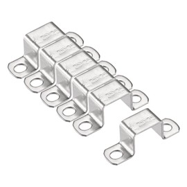 TA-VIGOR U Shaped Connector Bracket 22 x 27mm 304 Stainless Steel for Door Closed Bar Holder Strut Channel 6pcs