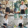 3PCS Server Apron, Black Waitress Apron Short Half Waist Aprons