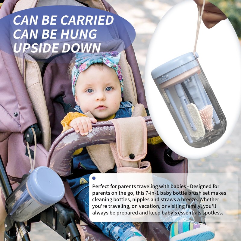 Babyflaschen Trockenständer, Babyflaschen Bürste Reise Baby Flaschenbürsten Set, Baby Bottle