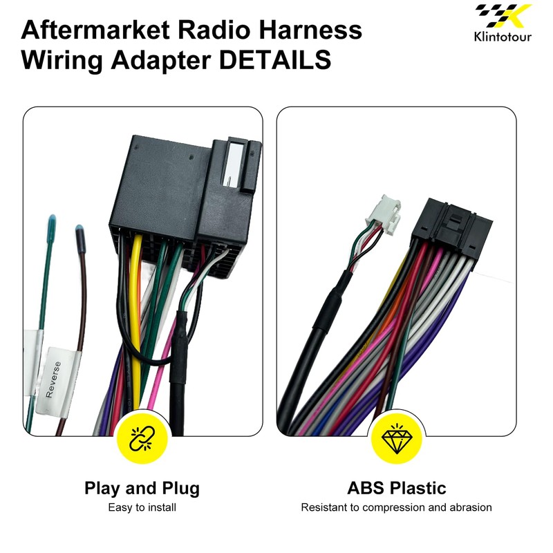 Aftermarket Radio Wiring Adapter Compatible with Hyundai 2008-2012/Kia 2009-2013, 16Pin
