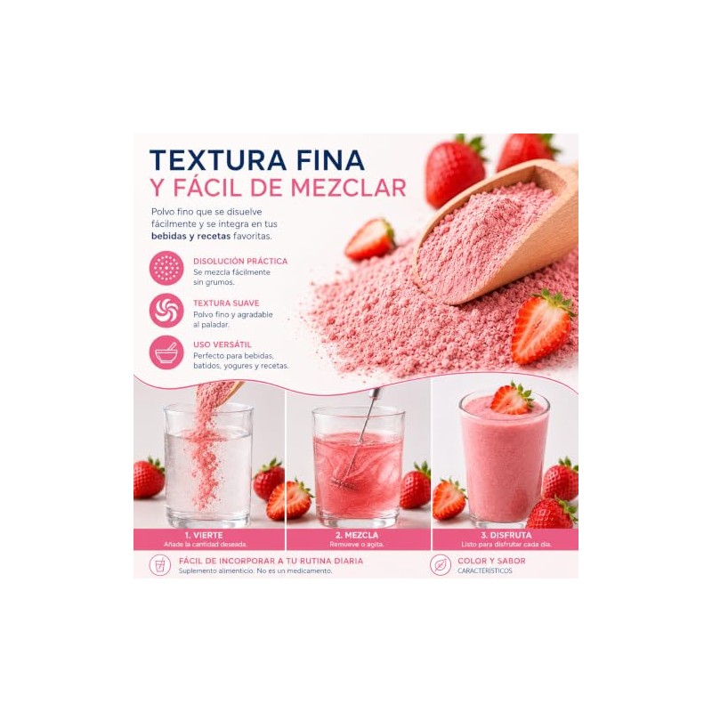 Polvo Sabor Fresa, Supercalm Suplemento Alimenticio, 20 Sobres