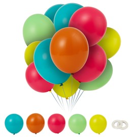 50 Pcs 12 Inch Rainbow Balloons,Colorful Balloons with Yellow Orange Hot Pink Lime Green,balloons Assorted Colors for Birthday,Wedding, Graduation Anniversary,Family Party Decor Decorations