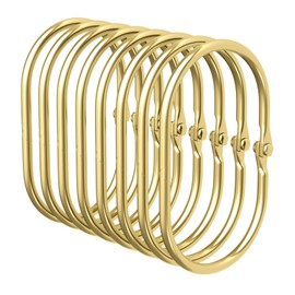 Bathway Shower Curtain Rings Gold Shower Curtain Hooks Anti-Drop Shower Rings for Curtain, Metal Shower Curtain Rings Rust Proof, Shower Hooks for Shower Curtain Rod, 12 Pcs Gold Curtain Rings