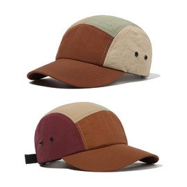 Clakllie 5 Panel Baseball Cap for Men Women Lightweight Running Cap Breathable Summer Cap Quick Drying Trucker Dad Cap Outdoor Golf Hat, ABC01-Brown