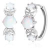 Opal Earrings for Women Hoop Earrings with Opal Huggie with