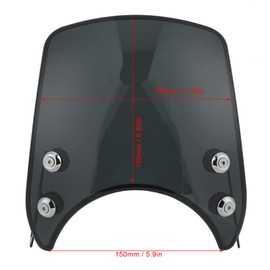 Parabrisas de Motocicleta, Deflector de Viento de PC para Parabrisas Retro de Motocicleta Universal para Pieza de Motocicleta de Faro de 5-7 Pulgadas