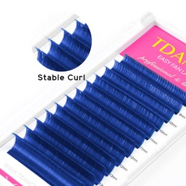 TDANCE Colorful Easy Fan Volume Lashes Eyelash Extension Supplies Rapid Blooming Volume Eyelash Extensions Thickness 0.07 DD Curl Mix 8-15mm Self Fanning Eyelashes Extension (Blue,DD-0.07,8-15mm)