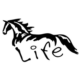 Vinyl Creations Car Decal Horse Life Vinyl Decal Sticker for Car Truck Van Wall Window Laptop MacBook Yeti Tumbler(Black Glossy,6inch)
