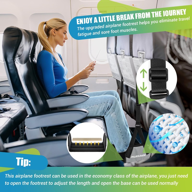 Foot Hammock for Plane Travel, No Collapse Thickened Bamboo Airplane