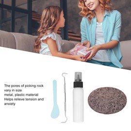 Pick Peel Stone Kit, Pick Rock for Anxiety, DIY Picking Rock Toy Skin Picky Pumice Stone Toy Gift for Adults Teenagers Children, Dermatillomania, ADHD, OCD, Tension (White Latex)
