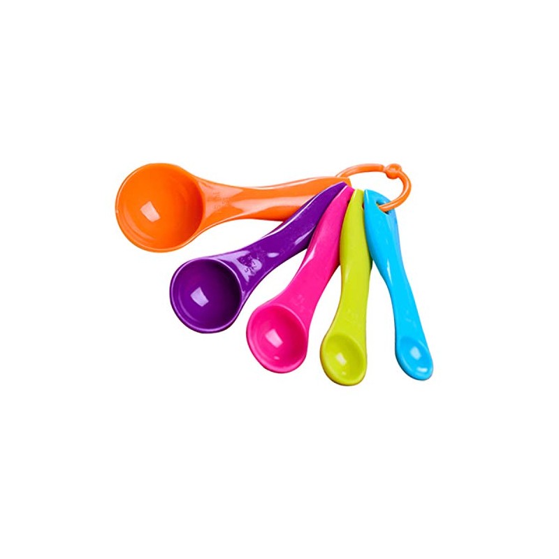Smart Baking Set of 5pcs Multi Colours Plastic Measuring Spoon