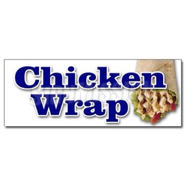 12" Chicken WRAP Decal Sticker Food Vendor Chicken Grill BBQ Poultry Restaurant wrap