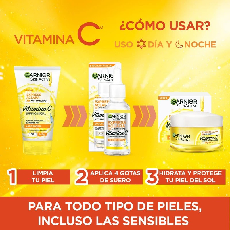 Kit anti manchas Vitamina C – Sérum, crema FPS30 y