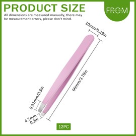 Keadic 12Pcs Slanted Eyebrow Tweezers Bulk Set, Stainless Steel Eyebrow Precision Tweezers for Men and Women, Eyebrows Facial Hair, Splinter, Ingrown Hair, and Lash Extension (Purple)