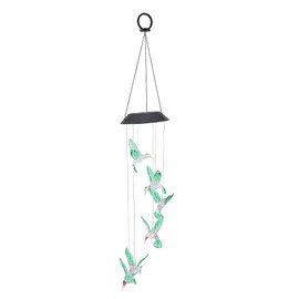 Trochilus Solar Wind Bell Chimes LED Light Color Changing Pendant Bell Yard Garden Decor