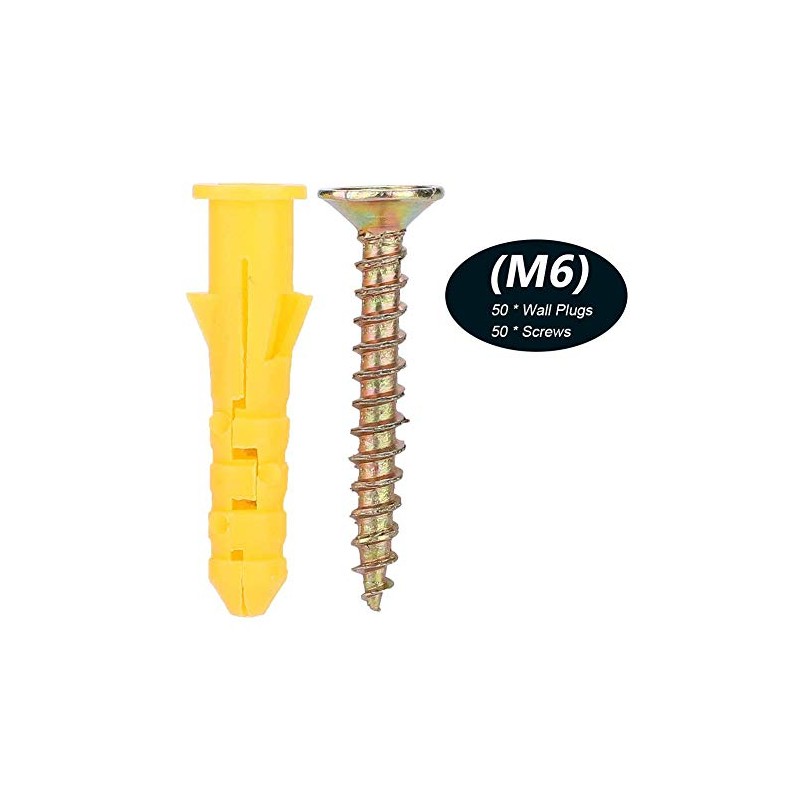 Plastic Expansion Wall Screw Plug Screw Fixings + Self-Tapping Screws