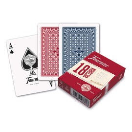 Fournier F21642 Poker 18 Kartenspiel, rot oder blau