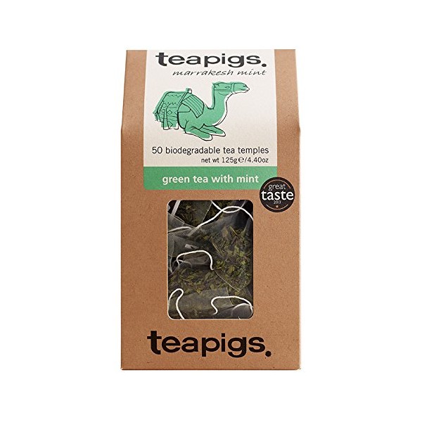 Teapigs Green Tea With Mint Bags Made With Whole Leaves (1 Pack of 50 Teabags)