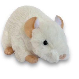 Auswella Plush Stuffed Animal 8" White Rat- Mouse