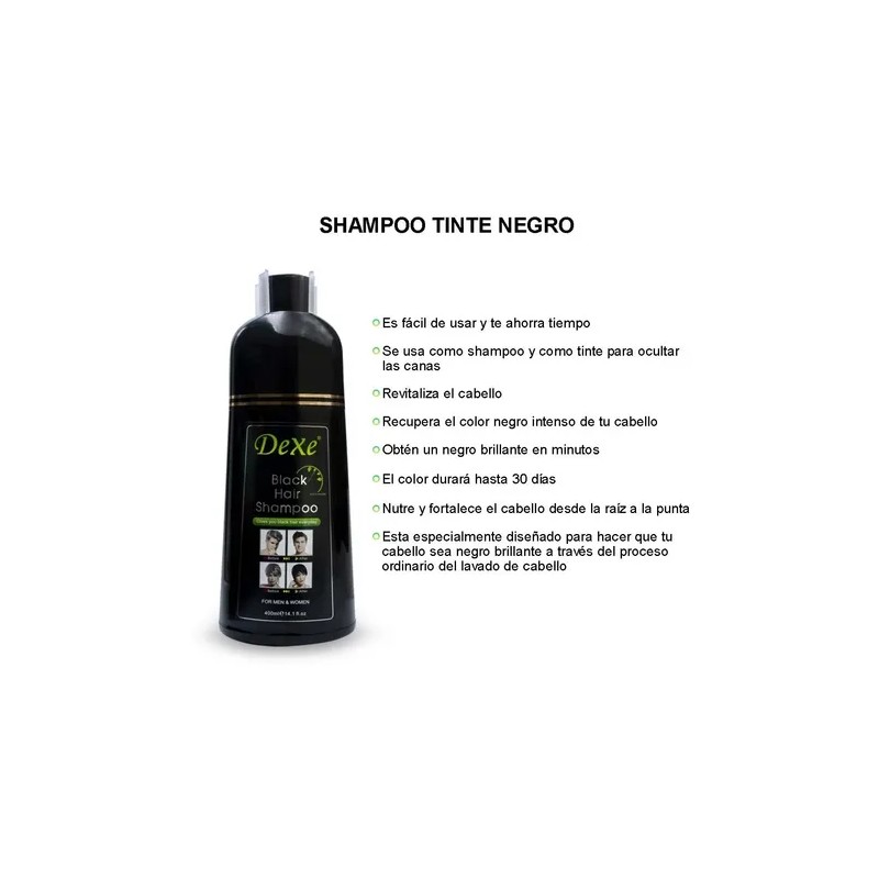 Shampoo Para Canas Con Tinte Para Cabello Color Negro 2
