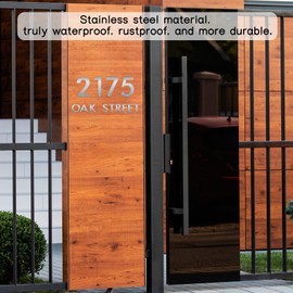 Monlyey 5 Inch Stainless Steel Floating Door Numbers and Metal Letters, Modern Silver Metal House and Mailbox Numbers, Sleek House Address Sign for Home, Apartment, and Garden Decor (Number 6)