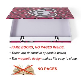 TwoDays Mcbling Room Decor Aesthetic, Trashy Y2k Decorative Fake Books, 2000s Hot Pink Storage Box for Coffee Table and Bookshelf, Emo Baddie Decor. (Set of 3)