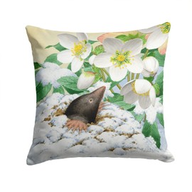 Caroline's Treasures ASAD0387PW1414 Mole by Sarah Adams Fabric Decorative Pillow Machine Washable, Indoor Outdoor Decorative Pillow for Couch, Bed or Patio, 14Hx14W