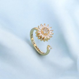 MlilAura Fashion Ring cocktail ring women ring (Special One- Sunflowers)