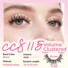 BEPHOLAN Ultra-thin False Eyelashes 10 Pairs Eyelash Pack False Lashes Natural look 100% Handmade Lash Strips Lightweight Lashes with Soft Clear Band(CCS115)