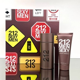 Carolina Herrera 212 SEXY MEN by Carolina Herrera 2 pcs Set 3.4oz EDT Spr + 3.4oz Shower Gel (A06