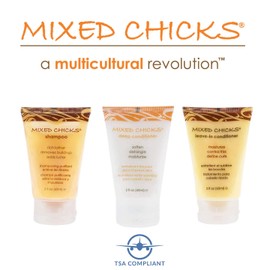 Mixed Chicks Travel & Trial Pack - Shampoo, Deep Conditioner, Leave-in Conditioner, 2 fl. oz. each