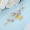 Denifery Bridal Purple Rhinestone Hair Comb Crystal Wedding Headpieces Purple
